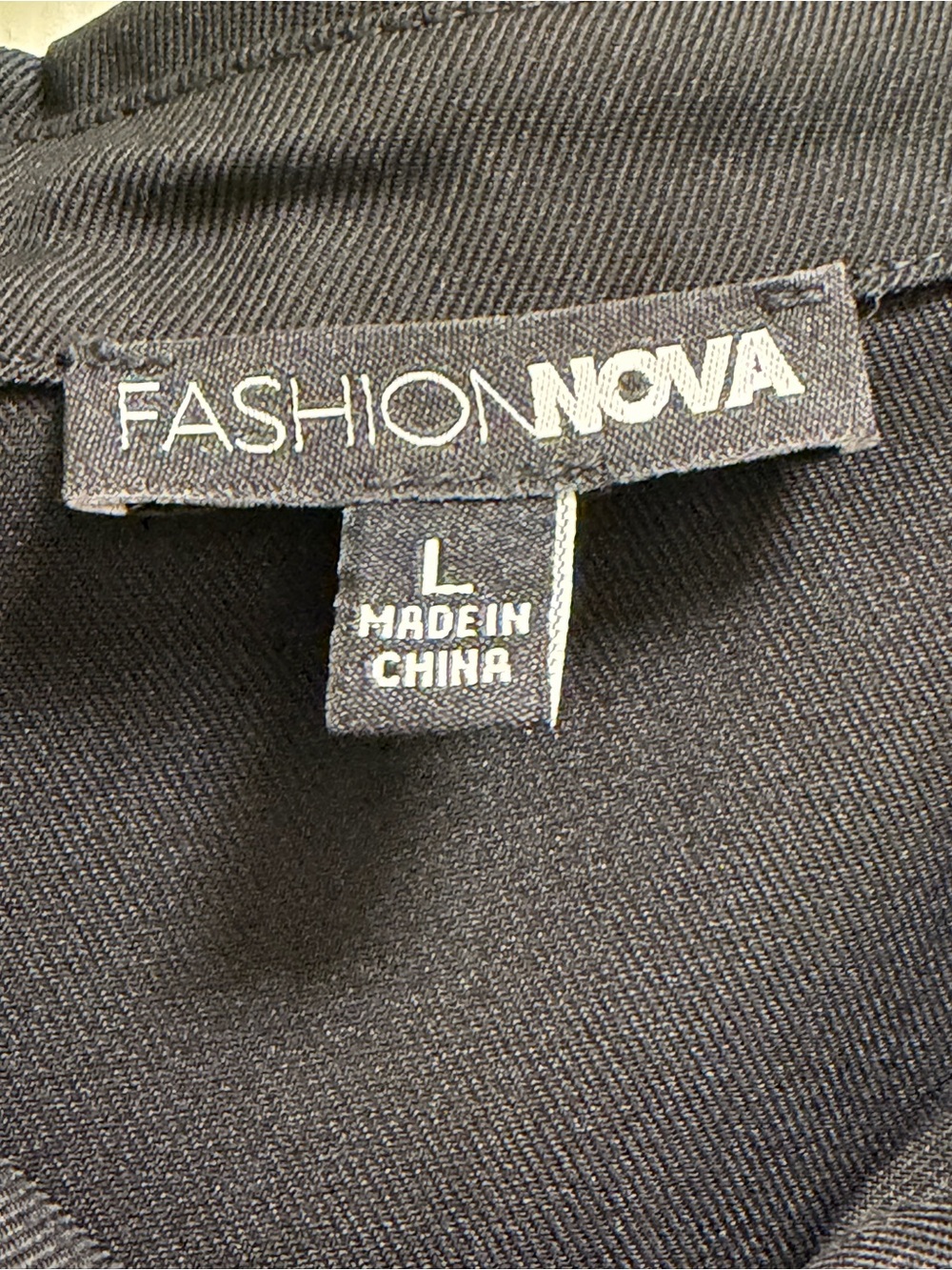 Fashion Nova Black Pearl-Trim Puff Sleeve Blouse- LIKE NEW- SIZE LARGE - Picture 4 of 7